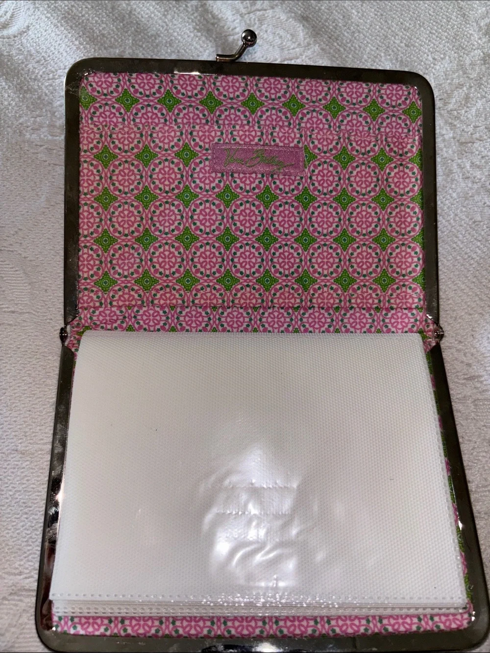 Vera Bradley Pink & Green Floral Clasp Photo Organizer